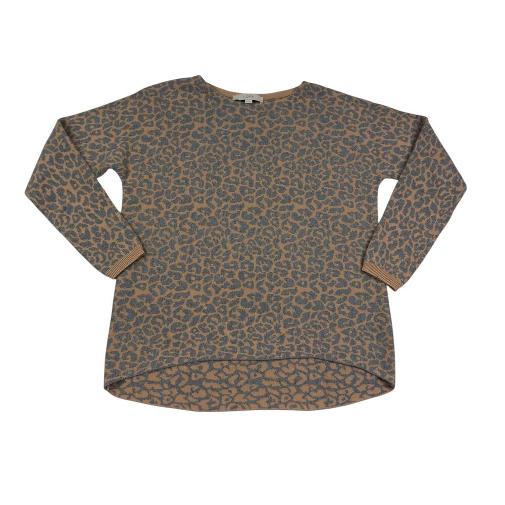 Loft Animal Leopard Print Super Soft Comfy Pullover Sweater Women's Size XS